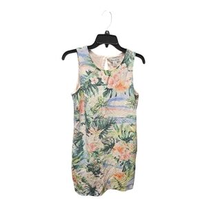 Tommy Bahama Ocean Vida Silk Shift Dress Sleeveless Tropical Floral Pocket S